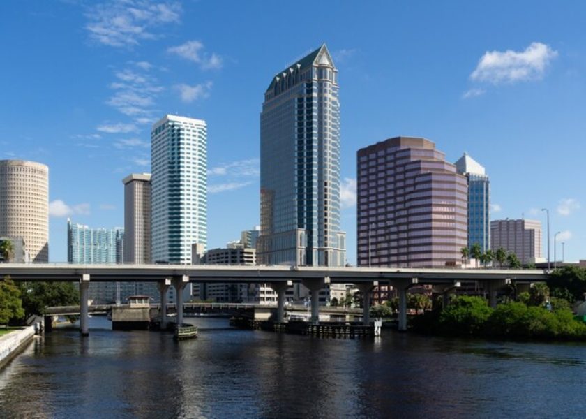 Marine Boat Ship Canal Downtown Urban Metro Skyline Tampa Bay Florida